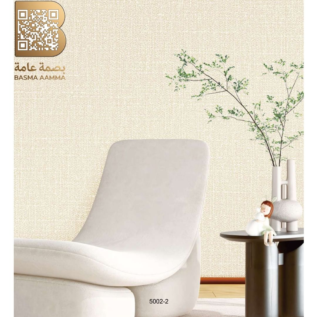 ورق جدران فاخر بتصميم عصري وأنيق اللون: كريمي لؤلؤي (Pearl Cream)