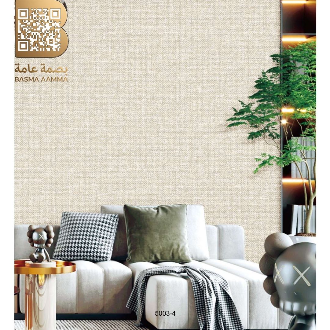 ورق جدران فاخر بتصميم عصري وأنيق اللون: بيج رملي (Sand Beige)