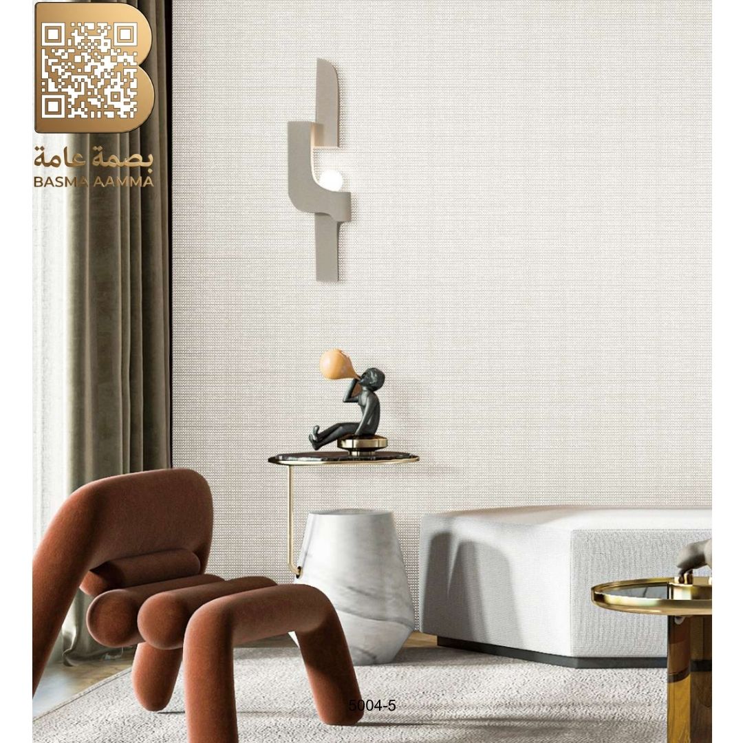 ورق جدران فاخر بتصميم عصري وأنيق للون: أبيض لؤلؤي بارد (Cool Pearl White)