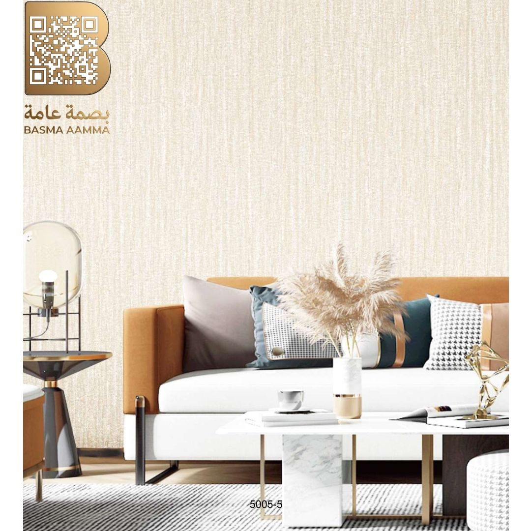 ورق جدران فاخر بتصميم عصري وأنيق اللون: كريمي فاتح (Creamy Ivory)