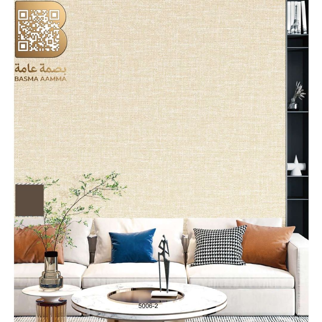 ورق جدران فاخر بتصميم عصري وأنيق اللون: بيج ذهبي (Golden Beige)