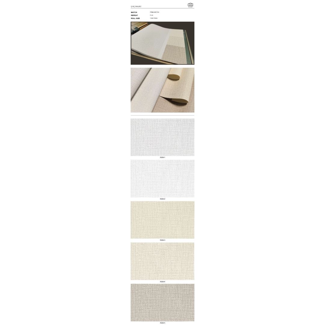 ورق جدران فاخر بتصميم عصري وأنيق اللون: أبيض لؤلؤي دافئ (Warm Pearl White)