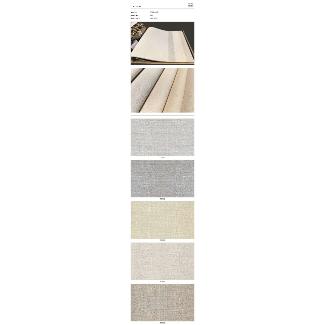 ورق جدران فاخر بتصميم عصري وأنيق اللون: بيج فاتح/سكري (Off-White Beige) بلمسة رملية