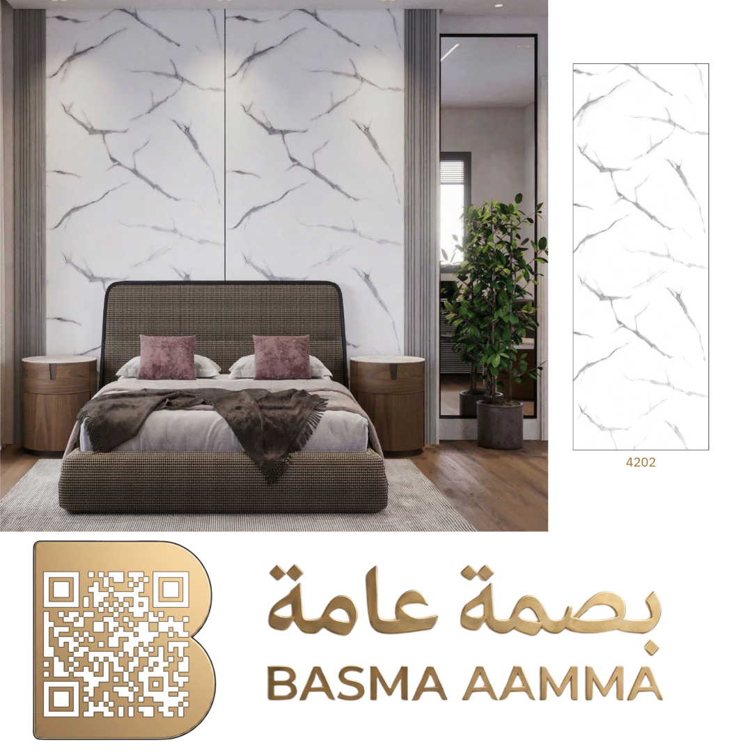 بديل رخام اللون والمظهر: خلفية بيضاء ناصعة (Pure White)